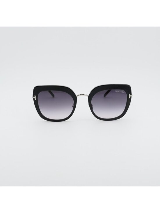 Tom Ford Virginia FT0945 05B Sunglasses Black Cat Eye Frame, Smoke Lenses main image 5